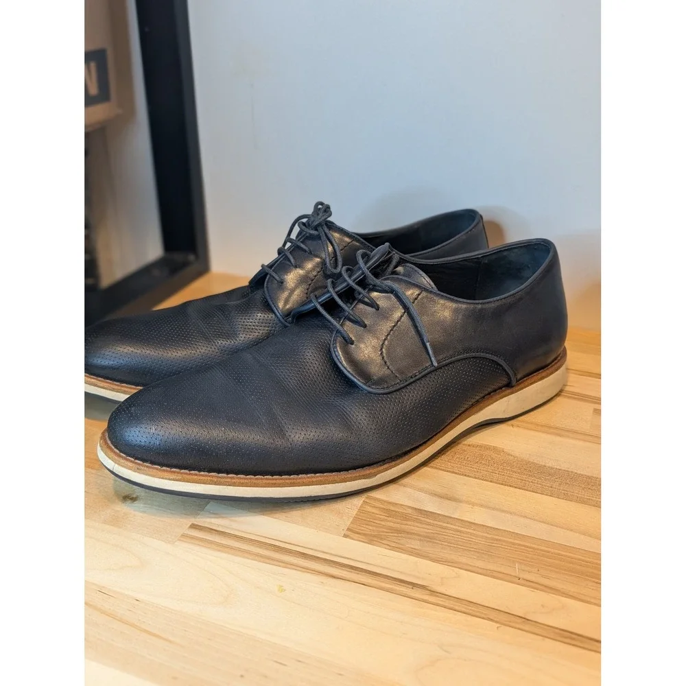 Zan Zara Leather Dress Shoes Perforated Lace‎ Up Oxford Style Size 13